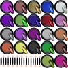 Duufin 22 Scatole Polvere per Unghie Effetto Specchio Glitter a Specchio Polvere per Unghie Nail Art, 1g/Scatole