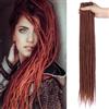 Mscat Extension per capelli con dreadlock da 61 cm, 20 ciocche di colore rosso rame, dreadlock sintetici morbidi in stile hippie, realizzati a mano, con treccia uncinetto reggae