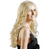 OKVGO Parrucca da donna, capelli lunghi e ricci, biondo chiaro, naturale, per cosplay, feste e uso quotidiano