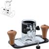 KATSU Tools Piastra di base per decespugliatore, in lega di alluminio, base in plastica per la lavorazione del legno con gomma, manico in legno, per router elettrici o senza fili