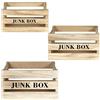 HOME DECO FACTORY Scatola Spazzatura in Legno, Set di 3, Marrone