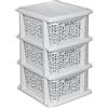 BranQ Home essential BranQ - Home essential Mensola universale multifunzione in bambù design senza BPA, 3 cestini, crema