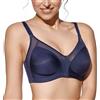 Selene, Reggiseno Donna Modellante con Inserti in Tulle, con Ferretto e Senza Imbottitura, Collezione Estela, Colore Blu, Taglia 7C