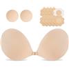 KINDLUME 13 Pezzo Reggiseno Invisibile, Reggiseno Senza Spalline, Reggiseno Adesivo, Coppie Capezzoli Adesivi, Adesivo e Confortevole, Include 2 Tonde, 10 Fiori Cerotti, per Diverse Occasioni, Coppa B