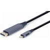 GEMBIRD Gembird CC-USB3C-DPF-01-6 adattatore cavo video 1,8 m USB Type-C DisplayPort Nero, Grigio