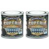 Hammerite Superia smalto metallo antiruggine interno e esterno, Brillante Grigio, 250 ml (Confezione da 2)