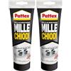 Pattex Millechiodi Trasparente, adesivo di montaggio a base acqua con presa immediata, adesivo trasparente preciso per metallo, legno e altro, 1x200g tubo (Confezione da 2)