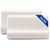THXSILK Confezione da 2 federe in seta di gelso per cuscini in memory foam con supporto cervicale in lattice 19 Momme, federa in seta ipoallergenica lavabile (50x30x10/7 cm（2er-Pack）, Bianco naturale)