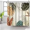 Bovlleetd Boho Botanico Tenda da Doccia 183x213cm Motivo Acquerello Astratto Pianta Design Mid-Century Tropicale, Impermeabile Lavabile in Poliestere Tende da Bagno con 12 Ganci per Vasca da Bagno