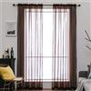 MIULEE Tende Trasparenti con Passanti Morbidi Finestre per Salotto Eleganti Soggiorno per Camera da Letto e Tende Cameretta Bambini 2 Pannelli 140x280cm Marrone