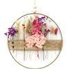 Qivra Ghirlanda di fiori secchi, 25 x 25 cm, decorazione fai da te naturale, ghirlanda di fiori secchi, ghirlanda primaverile estiva, decorazione per la casa, decorazione per la porta