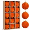 Miaikoe Set di 15 palline di Natale in velluto, pre-legate e infrangibili, in plastica floccata, decorazioni natalizie, festival, feste (arancione, 8 cm)