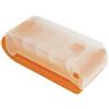 TimeTEX - Cassetta per schede in plastica resistente, A8, semitrasparente con coperchio retrattile, metodo di apprendimento a 5 scomparti, 20 x 9 x 6,5 cm, colore: arancione