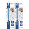 STAEDTLER Lumocolor 305 F-9 BK - Matita per pellicola, inchiostro ad alta intensità, inodore, cancellabile a secco, ricaricabile, colore nero, larghezza linea F, penna su blister, 305 F-9 BK
