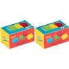 WEDO Bricky - Set di 8 gomme da cancellare a forma di mattoncini (rosso, blu, giallo, verde), plastica, senza PVC, ftalati e lattice, circa 2,5 x 2,5 x 1,3 cm
