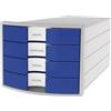HAN Cassettiera HAN IMPULS 2.0 - Design accattivante abbinato a una qualità eccellente. Con 4 cassetti chiusi per DIN A4/C4, grigio chiaro-blu, 1012-14