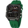 TICKEEN Orologio da Uomo Orologio Sportivo Digitale Orologi Rettangolari Orologi Impermeabili con Allarme/conto Alla Rovescia/Cronometro/Luce/Militare Orologio da Polso Multifunzionale (Nero-Verde)