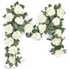 YMIFEEY 2 Pezzi Ghirlanda di Rosa Artificiali Fiori Appesi Piante Artificiali Rampicante Fiori di Seta Vite Finta Appesa Rattan Ghirlanda Simulazione Pianta per Matrimonio 2 * 2m (2*Bianco)