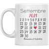 Vulfire Tazza Personalizzabile Calendario Coppia Anniversario Idea Regalo Originale, Romantica Per Lui e Lei, San Valentino Matrimonio Colazione Casa Ufficio (Bianco - Ceramica)
