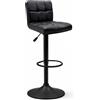 MAKA interior design Sgabello Alto Regolabile in Eco Pelle con Schienale e Piede Girevole 360° 2 PZ