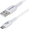 StarTech.com Cavo di Ricarica da USB-A a USB-C 1m, ricarica e sincronizzazione, 3A, rivestimento TPE, cavetto USB 2.0 Bianco