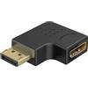 goobay Adattatore angolare DisplayPort 90 gradi a sinistra, 8 K 144 Hz, 4 K 240 Hz, DP 2.1, da gioco a femmina per PC, monitor, scheda grafica - 77132