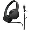 Belkin SoundForm Mini Cuffie per Bambini con filo, adattatore da USB-C a 3,5 mm, Microfono, Adesivi, Limite Volume di 85 dB, per didattica online e viaggi, compatibili con iPhone, iPad, Galaxy - Nero
