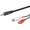 PremiumCord Cavo a Y da Jack a RCA 2m, Spina Jack da 3,5 mm a 2X Prese RCA, Audio Stereo, per Fotocamera Digitale, TV, Telefoni Cellulari, MP3, HiFi, Colore Nero
