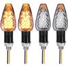 Zescyha 4 Pezzi Indicatori di Direzione Moto, Frecce Moto LED 12V con 14 LED Super Luminosi, Freccia Universali Omologate Impermeabili e Resistenti, Compatibili con Scooter Quad Cruiser e Veicoli Fuoristrada
