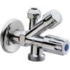 Generico Rubinetto doppio attacco per lavatrice e lavastoviglie | Attacco 1/2 x 3/4 x 10 | Rubinetto doppio comando 2 vie | uso domestico per lavatrice e lavastoviglie | Made In Italy