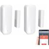 Mengshen Confezione da 2 sensori WiFi per porte e finestre, sensore di contatto intelligente con notifiche app per la sicurezza domestica, funziona con dispositivi Tuya Smart Life compatibile con