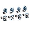 YUANQIAN Set di 8 guide per porta della doccia, 23 mm di diametro, per casa, bagno, fai da te (4 rulli superiori doppi e 4 rulli inferiori singoli)