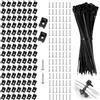 EXIN DECHEN 100 Set Fermacavi Muro in Nylon da Parete con Supporto per Fascette Tipo Sella e Viti, Fascetta Nera per Cavi Piccola 10 cm, Fascette Plastica per Cablaggio, Fascette Stringicavo per Organizzare Cavi