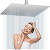 Moshiqgaol Soffione Doccia Grande a Pioggia Quadrato 12 Pollici (30x30 cm) in Acciaio Inossidabile 304 Cromato, Testa Doccia Anticalcare con 144 Ugelli, Regolazione 360°, Facile da Pulire e Montare