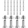 sourcing map 30 set Viti Chicago M3x15mm Lunghezza 5mm Rivetti a testa Phillips in metallo per borse, cinture, borse in pelle, fai da te, rilegatura di libri, argentato