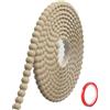 Hengrongshen Modanatura Adesiva per Pareti Legno (3M x 12mm) Cornice Adesiva in PVC Flessibile, Verniciabile, con Bordo a Perle 3D per Boiserie, Bordo Decorativo per Mobili, Specchi e Piastrelle