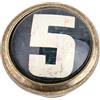 Tiuimk Manopole numeriche per armadi e cassetti, in ottone, stile vintage, maniglia a foro singolo, con viti, per decorare la casa, armadi, guardaroba, diametro 3,5 cm, altezza 3 cm (numero 5)