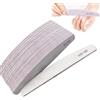 WUBAYI 20 lime grigie per unghie naturali, doppia grana 100/180, strumenti per manicure a mezza luna per levigare e rimuovere lo smalto