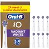 Oral-B Testine di Ricambio iO Radiant White, Bianche, 8 Ricambi