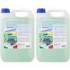 Rhütten Lavavetri per Vaschette Tergicristalli Mojito, Pronto all'uso, Detergente Parabrezza, Elimina Insetti e Smog, Profumo Lime, Estivo, 5L (Confezione da 2)