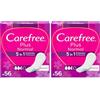 Carefree Salvaslip Plus Normal Senza Profumo, Salva slip donna con protezione 5in1 per 8h di sensazione di asciutto, Assorbenti senza profumo ultra sottili per uso quotidiano, 56 salvaslip