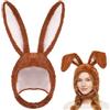 Garneck Divertente cappello con orecchie di coniglio con orecchie di peluche marrone - perfetto per carnevale - Pasqua - feste di compleanno e servizi fotografici - comodo cerchietto per capelli per