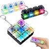 AHYDFSR 3 Pcs Fidget Toys Antistress Tastiera Meccanica 4 Tasti Clicky Con Luce LED, Antistress Adulti Tastiera Fidget Clicker