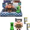 Mattel Minecraft Legends - Creeper contro Piglin, set da 2 personaggi con funzionalità di attacco e accessorio, action figures del videogioco alte più di 8 cm, giocattolo per bambini, 6+ anni, GYR99