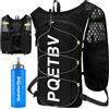 PQETBV Zaino Idratazione, Zaino Idratazione Trail Running con Borraccie Morbide 500ml, Gilet Riflettente Running per Corsa Ciclismo Maratona Trekking Trail Uomo Donna