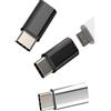 zoyuzan Adattatore da Micro USB a USB C (confezione da 3) caricatore da presa convertitore USBC maschio connettore Android femmina Jack Cable compatibile per Huawei Xiaomi Redmi Google Samsung Mini Tipo C