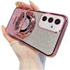QIWEIQING Custodia Luxury Diamond Glitter per Samsung Galaxy A21S Ricarica wireless magnetica, Staffa Supporto Magnetico Cover Morbida in Silicone Custodia Per Samsung Galaxy A21S. Pink DS