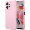 TEYYOS Cover per Xiaomi Redmi Note 12 4G, Morbida Silicone Liquido Morbido Case Caso, Tre Strati Antiurto Premium Proteggere Custodia, Rosa