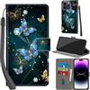 PHINIENLAND Cover per iPhone 14 Pro Max PU Pelle Custodia Flip Farfalla