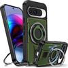 Tuvror Cover per Google Pixel 9 / Pixel 9 Pro con Supporto. [Anello rotante a 360° e Supporto]. Cover protettiva antiurto per Pixel 9/9Pro, Verde